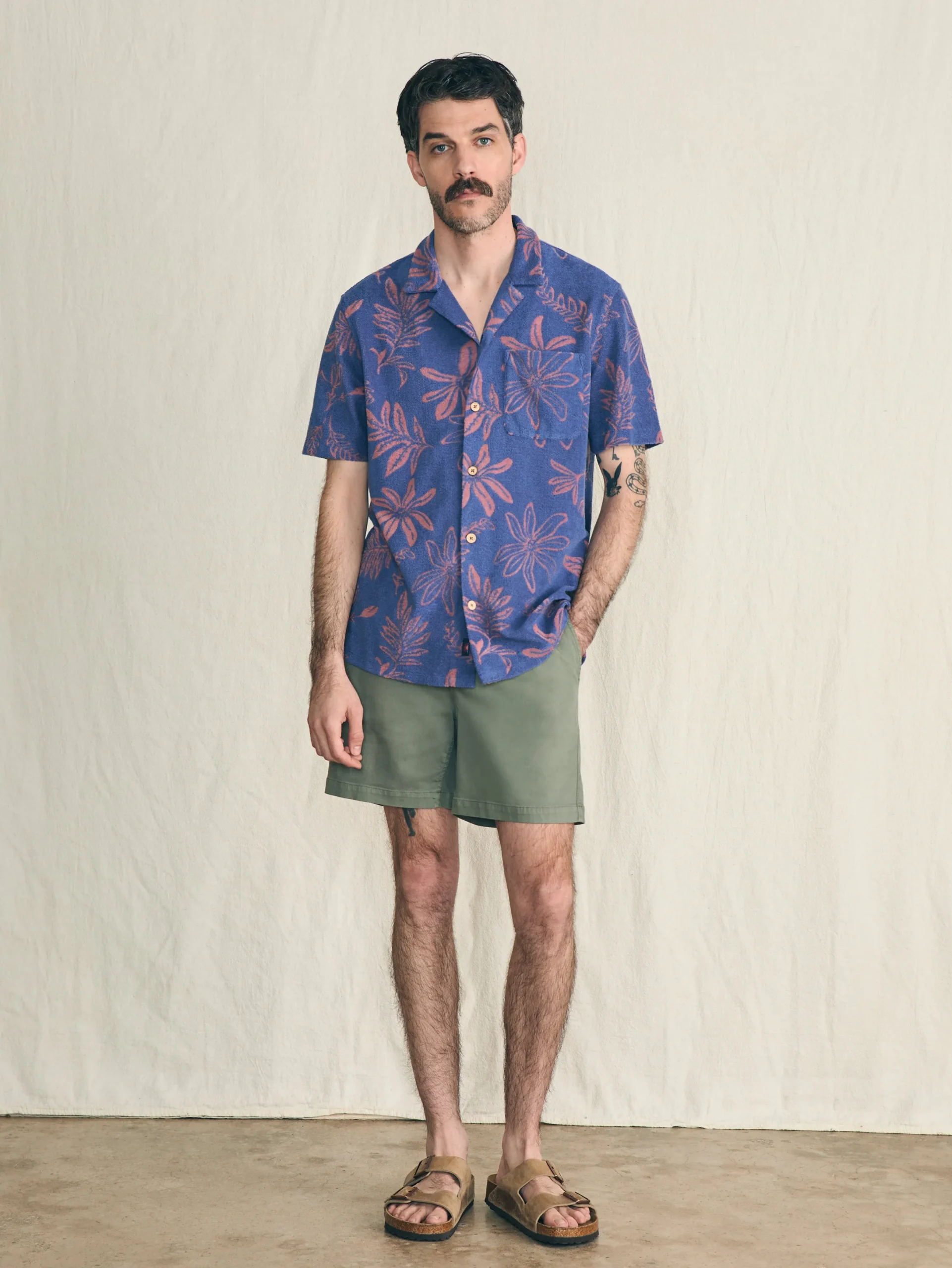 Faherty Brand Short-Sleeve Cabana Towel Terry Shirt -