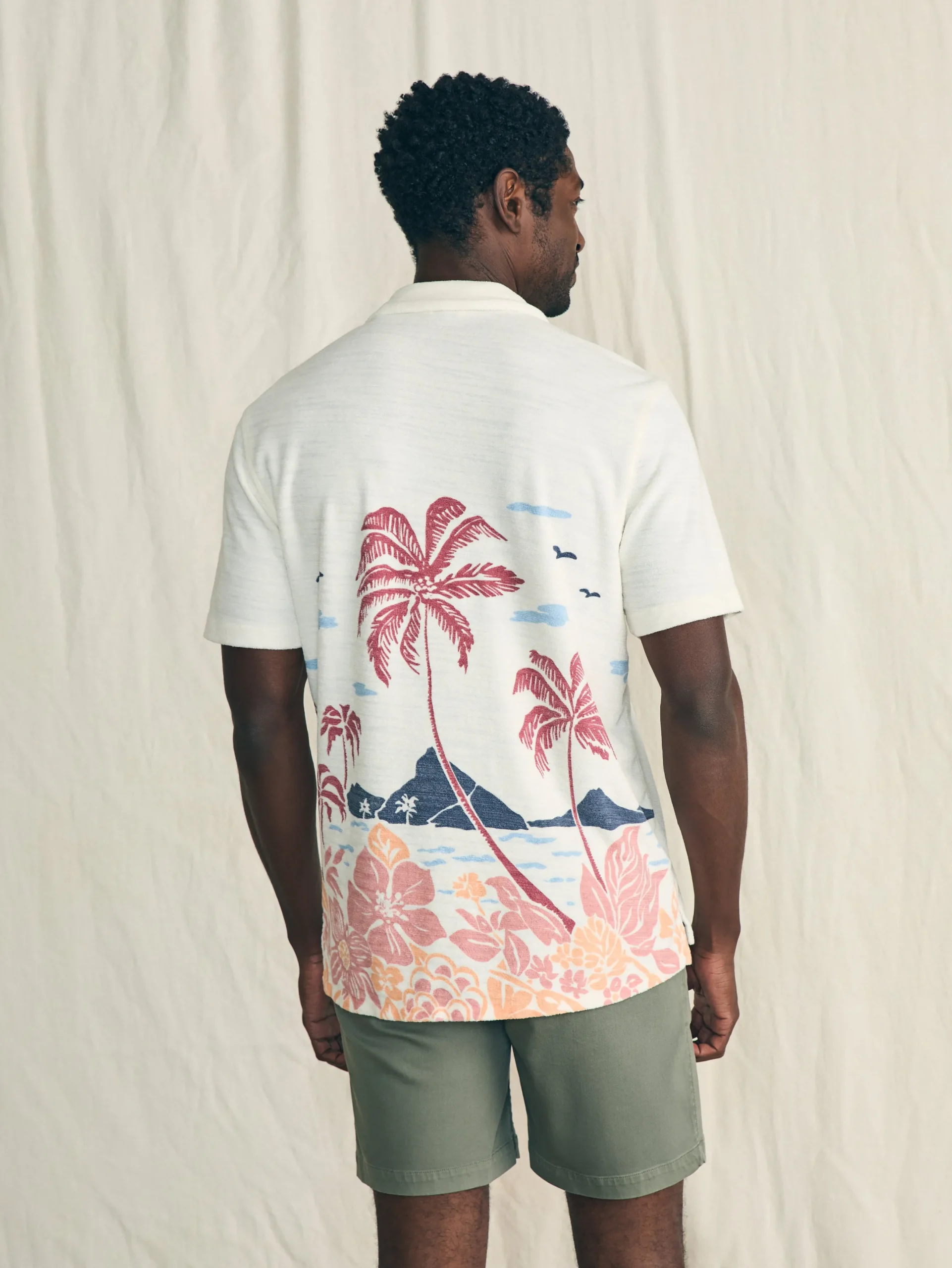 Faherty Brand Short-Sleeve Cabana Towel Terry Shirt -