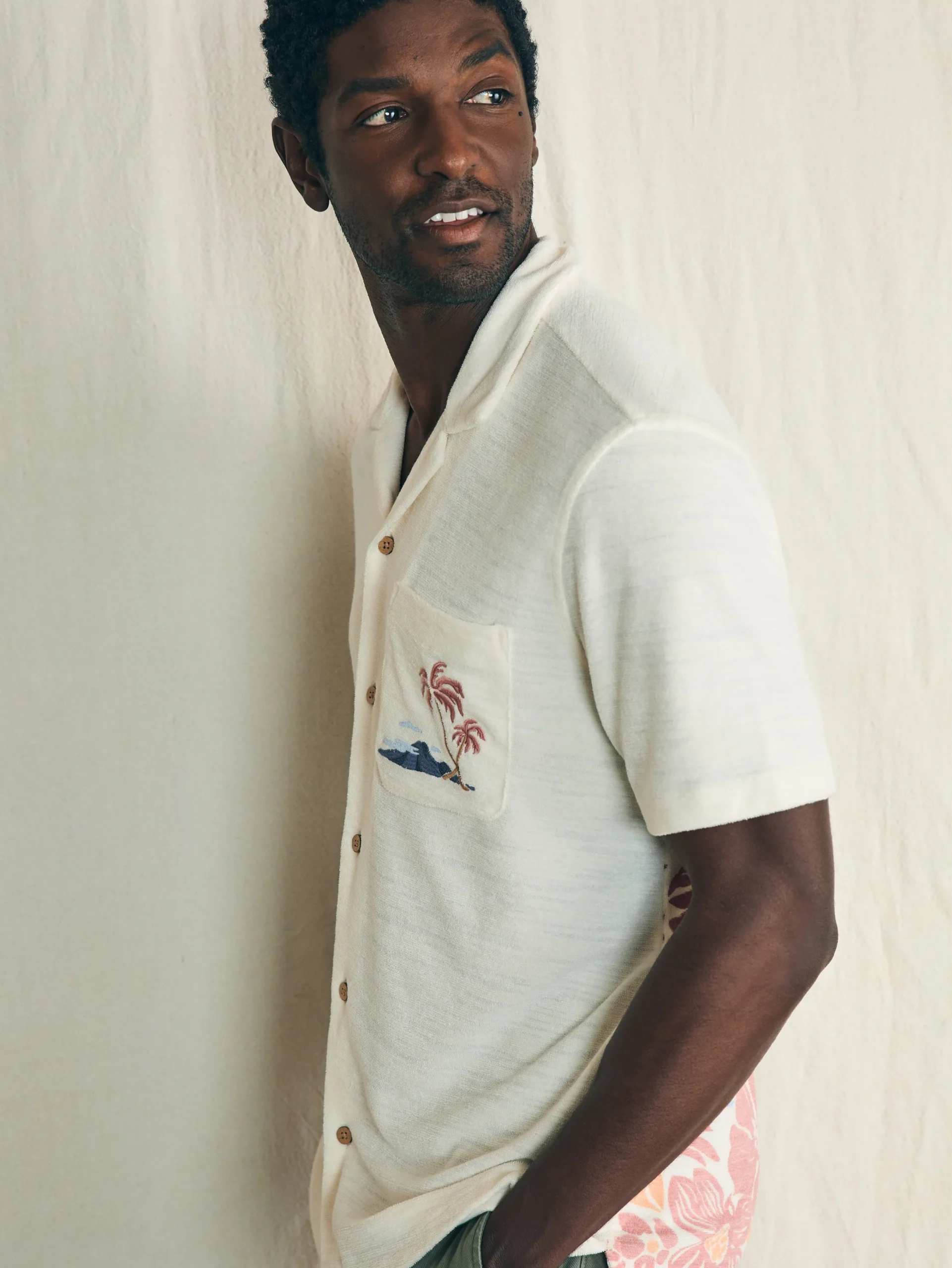 Faherty Brand Short-Sleeve Cabana Towel Terry Shirt -
