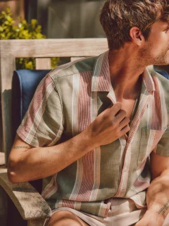 Faherty Brand Short-Sleeve Hemp Blend Camp Shirt -