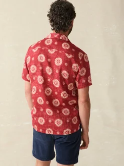 Faherty Brand Short-Sleeve Hemp Blend Camp Shirt -