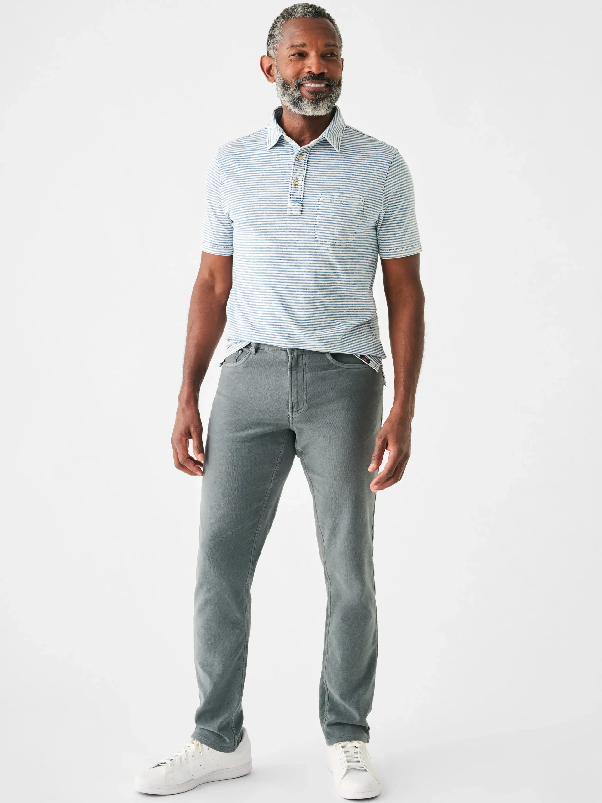 Faherty Brand Short-Sleeve Indigo Polo Shirt -