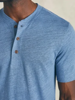 Faherty Brand Short-Sleeve Linen Henley -