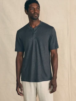 Faherty Brand Short-Sleeve Linen Henley -