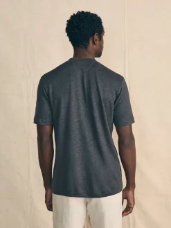 Faherty Brand Short-Sleeve Linen Henley -