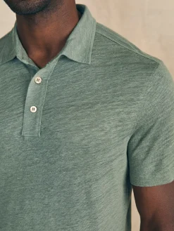 Faherty Brand Short-Sleeve Linen Polo -