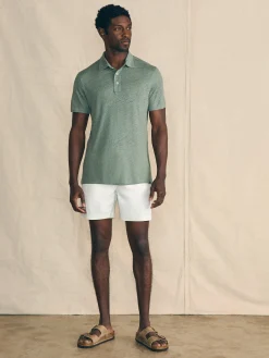 Faherty Brand Short-Sleeve Linen Polo -