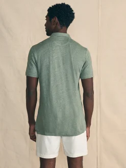 Faherty Brand Short-Sleeve Linen Polo -