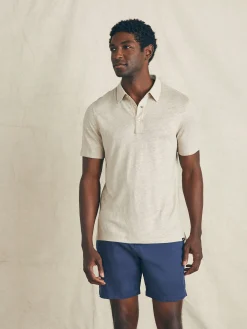 Faherty Brand Short-Sleeve Linen Polo -