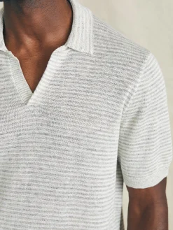 Faherty Brand Short-Sleeve Linen Sweater Polo -