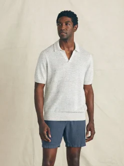 Faherty Brand Short-Sleeve Linen Sweater Polo -