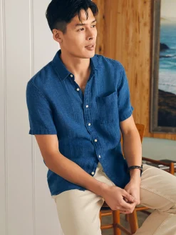 Faherty Brand Short-Sleeve Palma Linen Shirt -