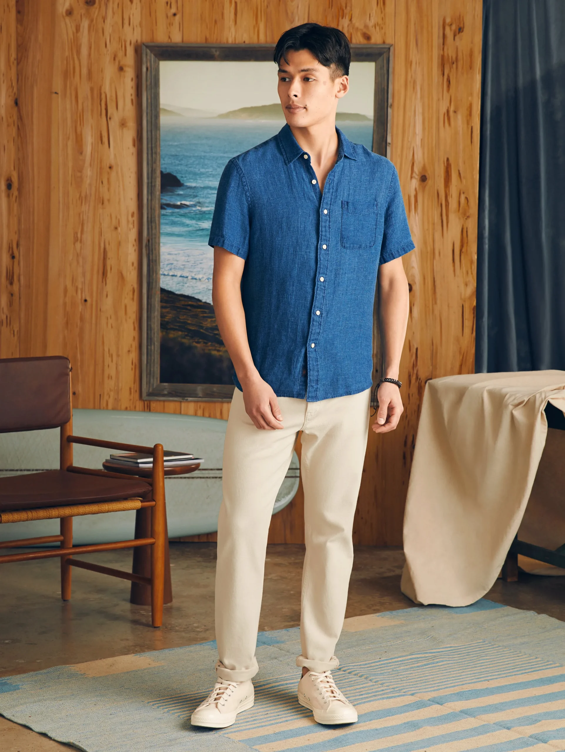 Faherty Brand Short-Sleeve Palma Linen Shirt -