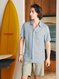 Faherty Brand Short-Sleeve Palma Linen Shirt (Tall) -