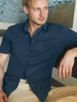 Faherty Brand Short-Sleeve Sunwashed Knit Shirt (Single Pocket) -