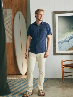 Faherty Brand Short-Sleeve Sunwashed Knit Shirt (Single Pocket) -