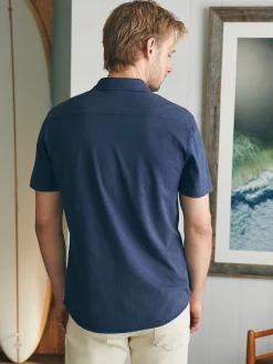 Faherty Brand Short-Sleeve Sunwashed Knit Shirt (Single Pocket) -