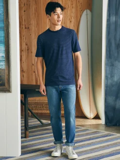 Faherty Brand Short-Sleeve Vintage Chambray Tee -