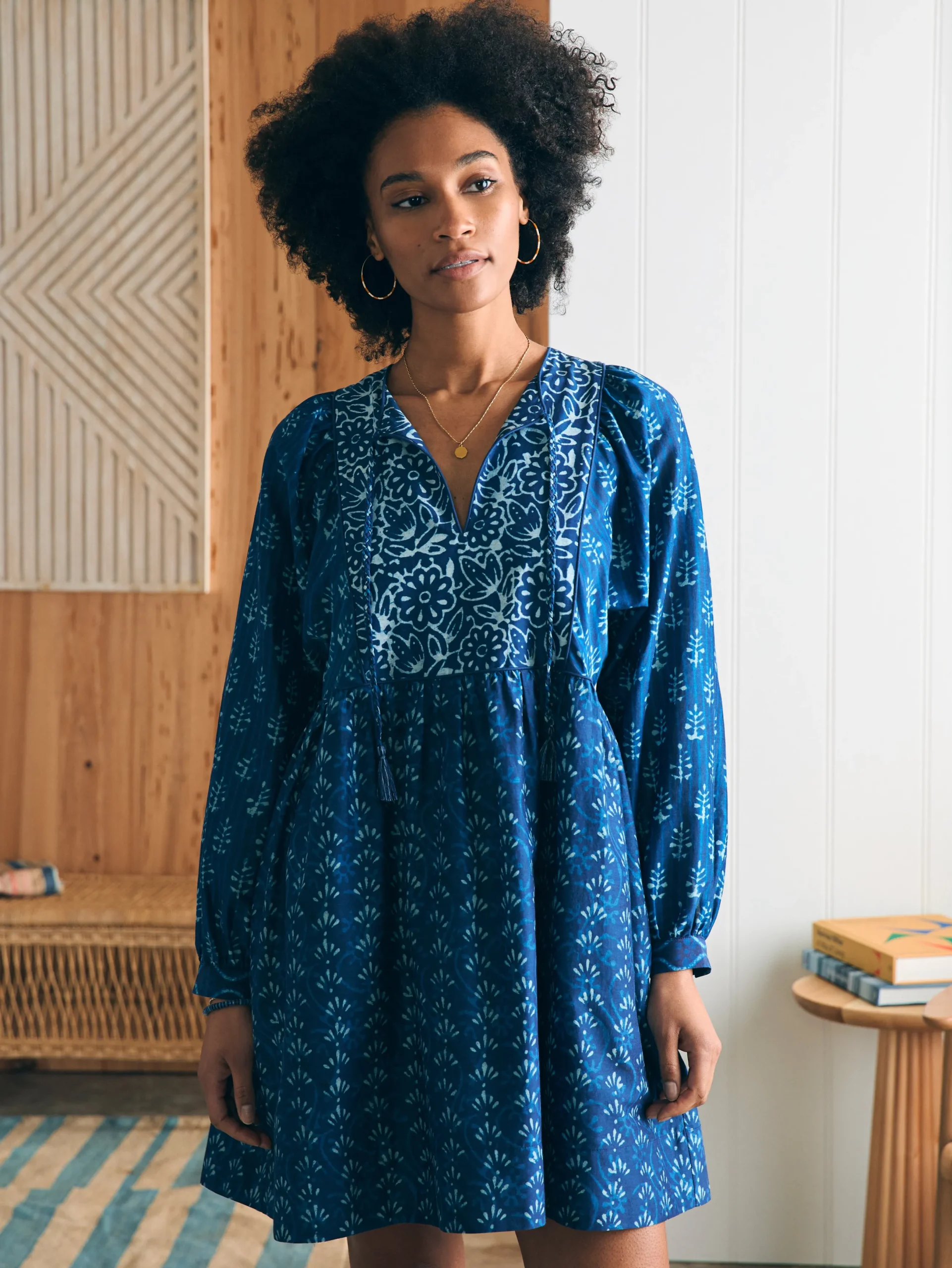 Women Faherty Brand Silk Blend Solstice Mini Dress -