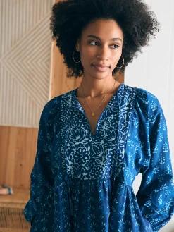 Women Faherty Brand Silk Blend Solstice Mini Dress -