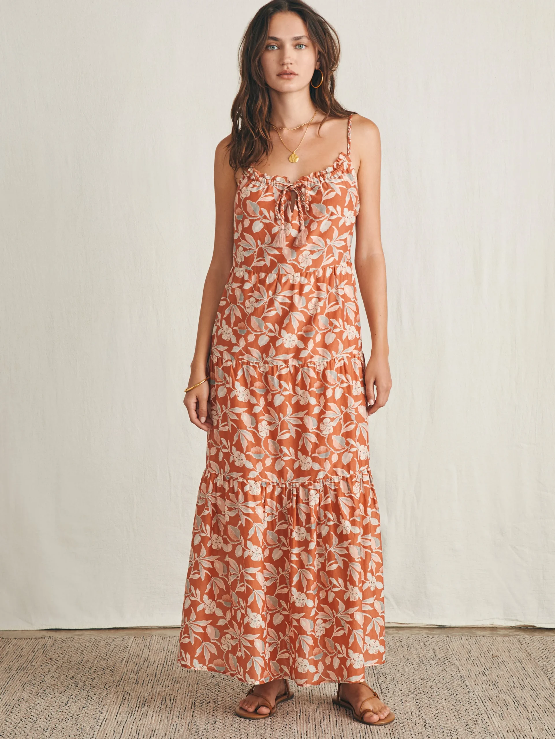 Women Faherty Brand Silk Blend Sun Chaser Maxi Dress -