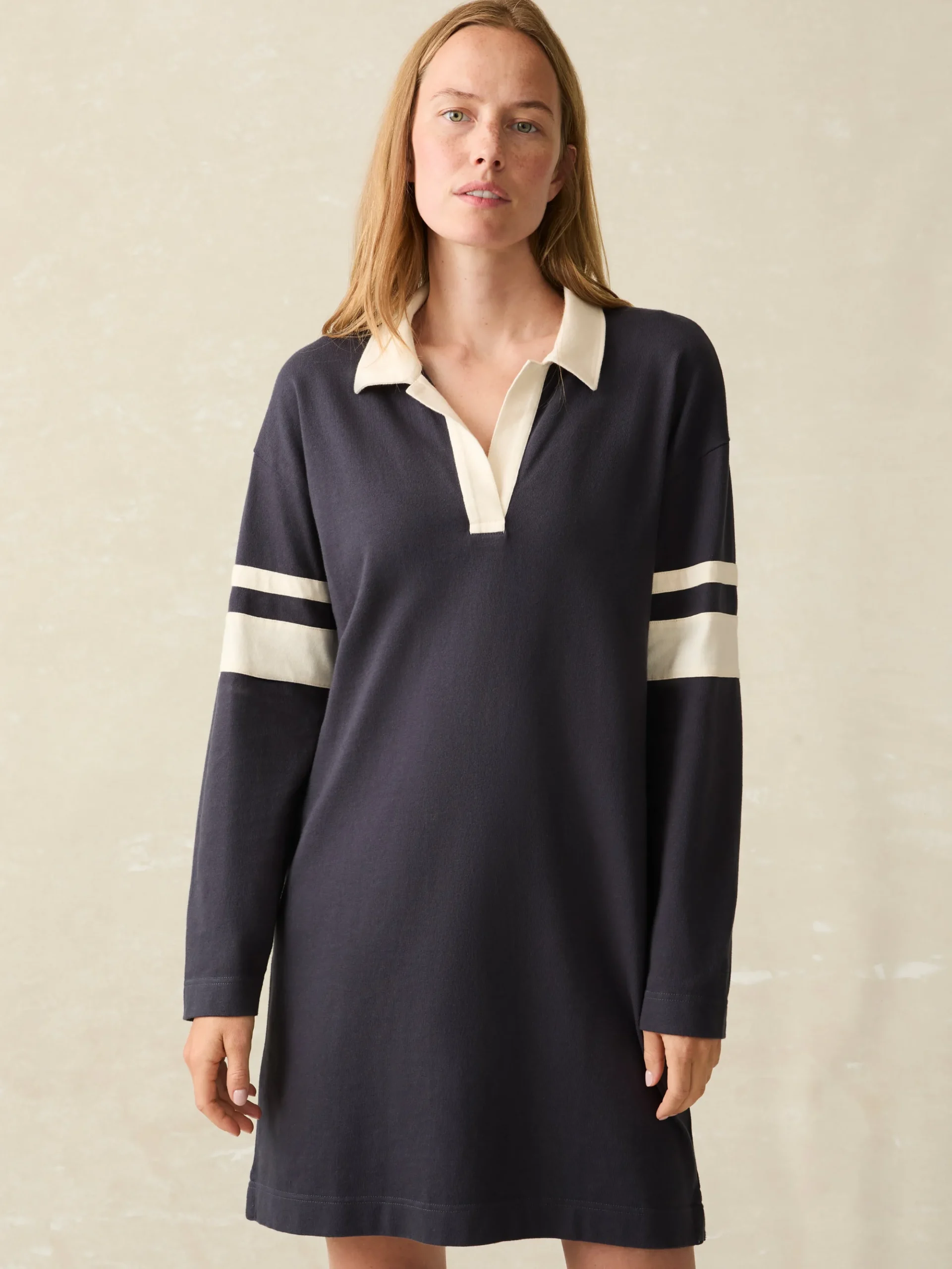 Women Faherty Brand Sport Jersey Polo Dress -
