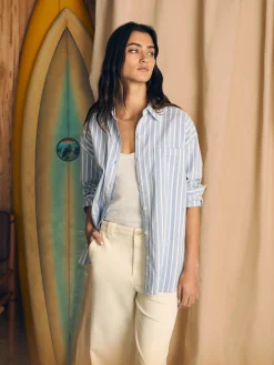 Women Faherty Brand Stretch Oxford Relaxed Shirt -