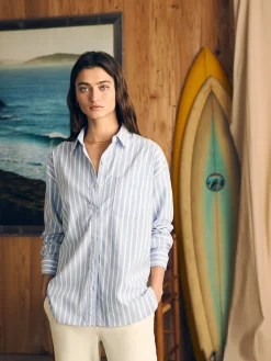 Women Faherty Brand Stretch Oxford Relaxed Shirt -