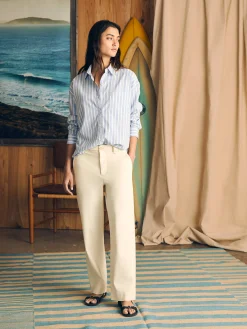 Women Faherty Brand Stretch Oxford Relaxed Shirt -