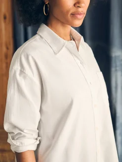 Women Faherty Brand Stretch Oxford Relaxed Shirt -
