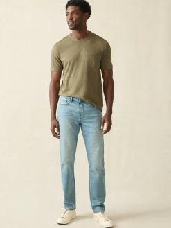Faherty Brand Stretch Terry Indigo 5-Pocket Pant -