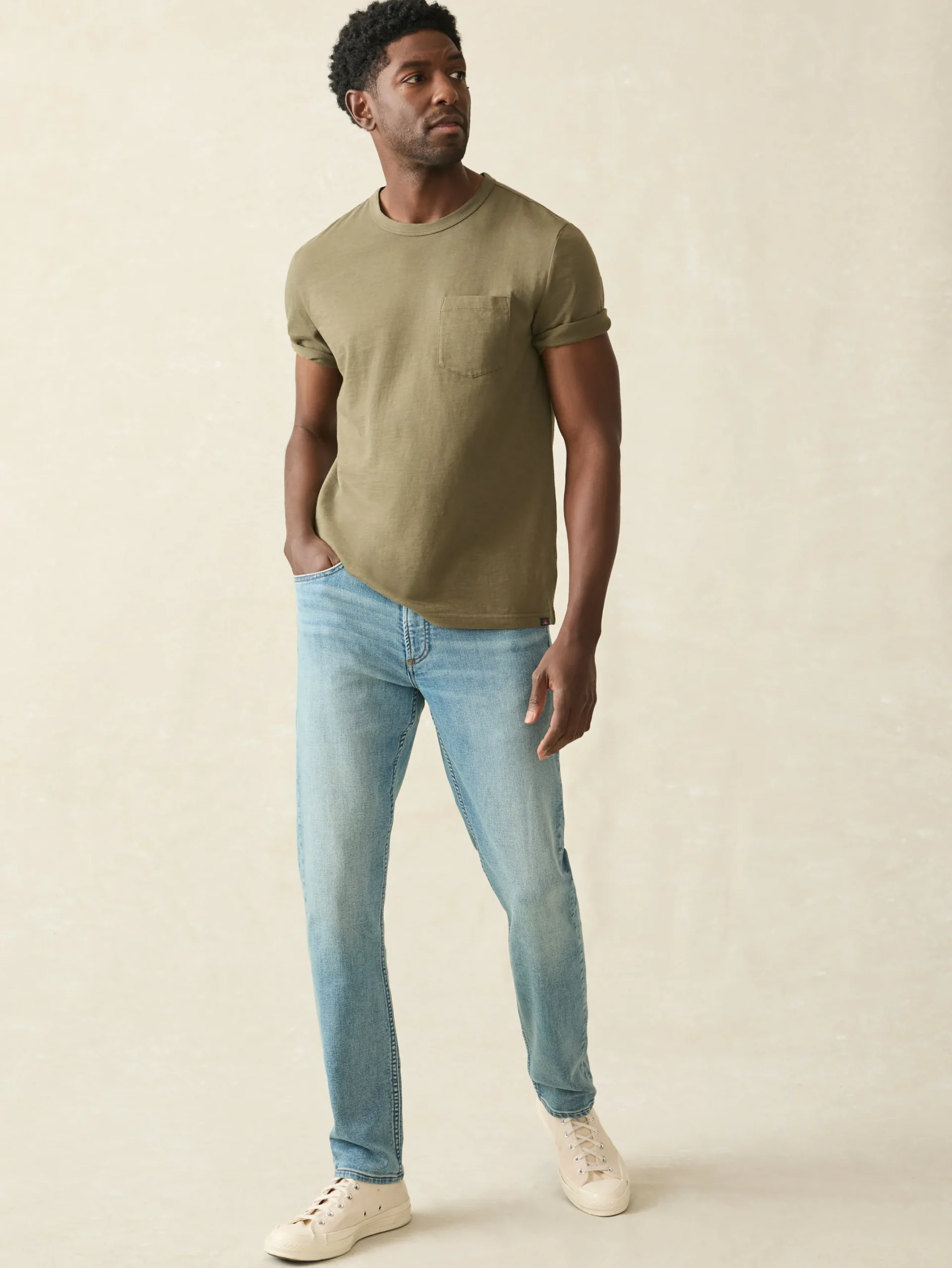 Faherty Brand Stretch Terry Indigo 5-Pocket Pant -