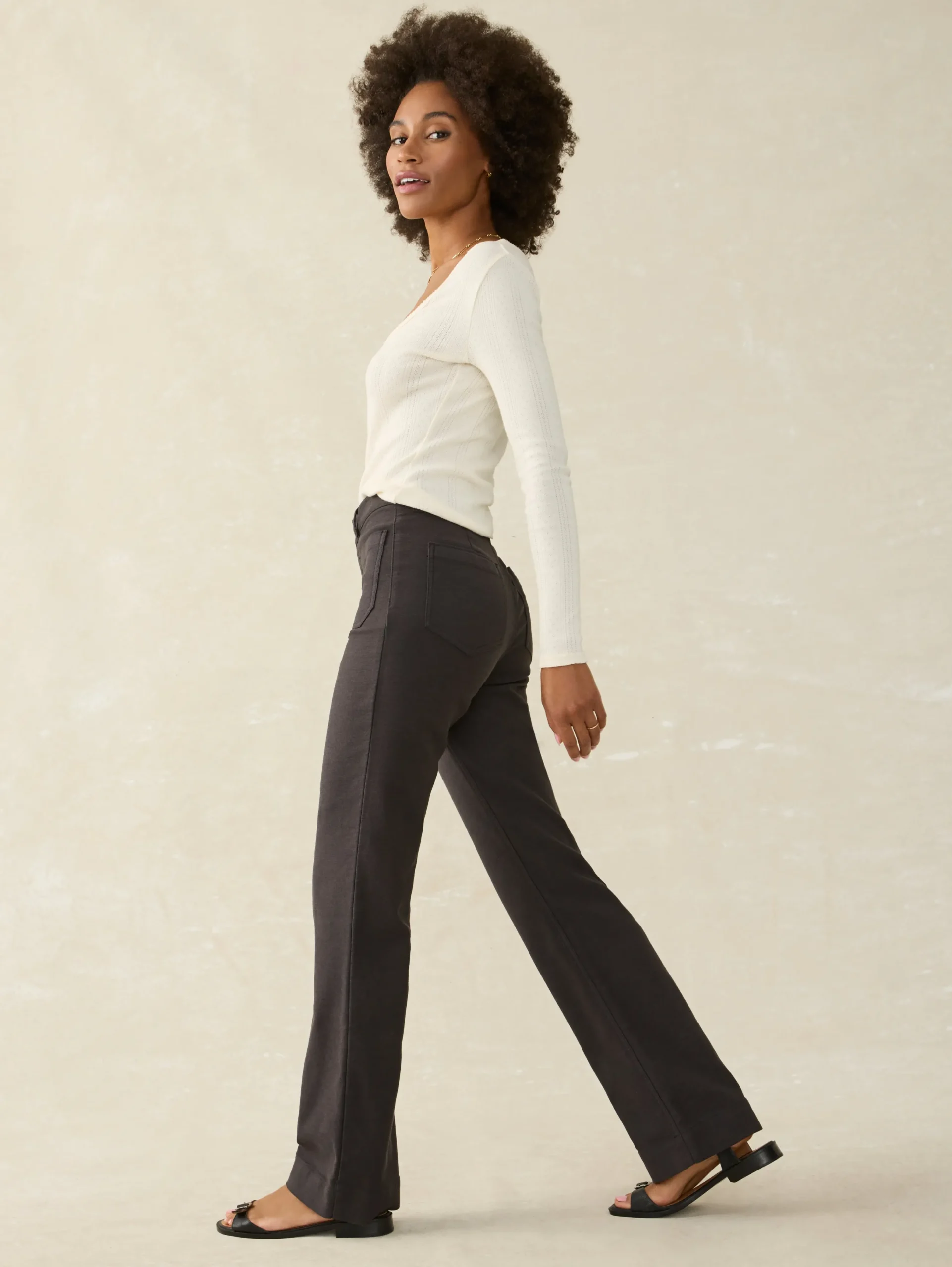 Women Faherty Brand Stretch Terry Patch Pocket Pant -