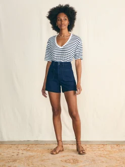 Women Faherty Brand Stretch Terry Patch Pocket Short -