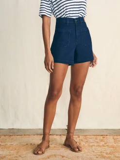 Women Faherty Brand Stretch Terry Patch Pocket Short -
