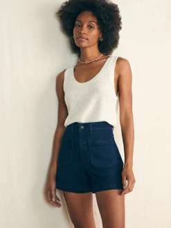 Women Faherty Brand Stretch Terry Patch Pocket Short -