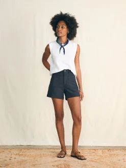 Women Faherty Brand Stretch Terry Patch Pocket Short -
