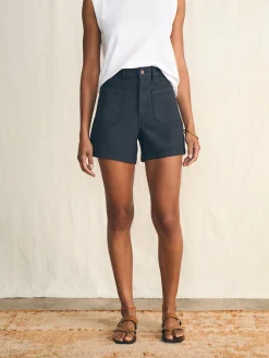 Women Faherty Brand Stretch Terry Patch Pocket Short -