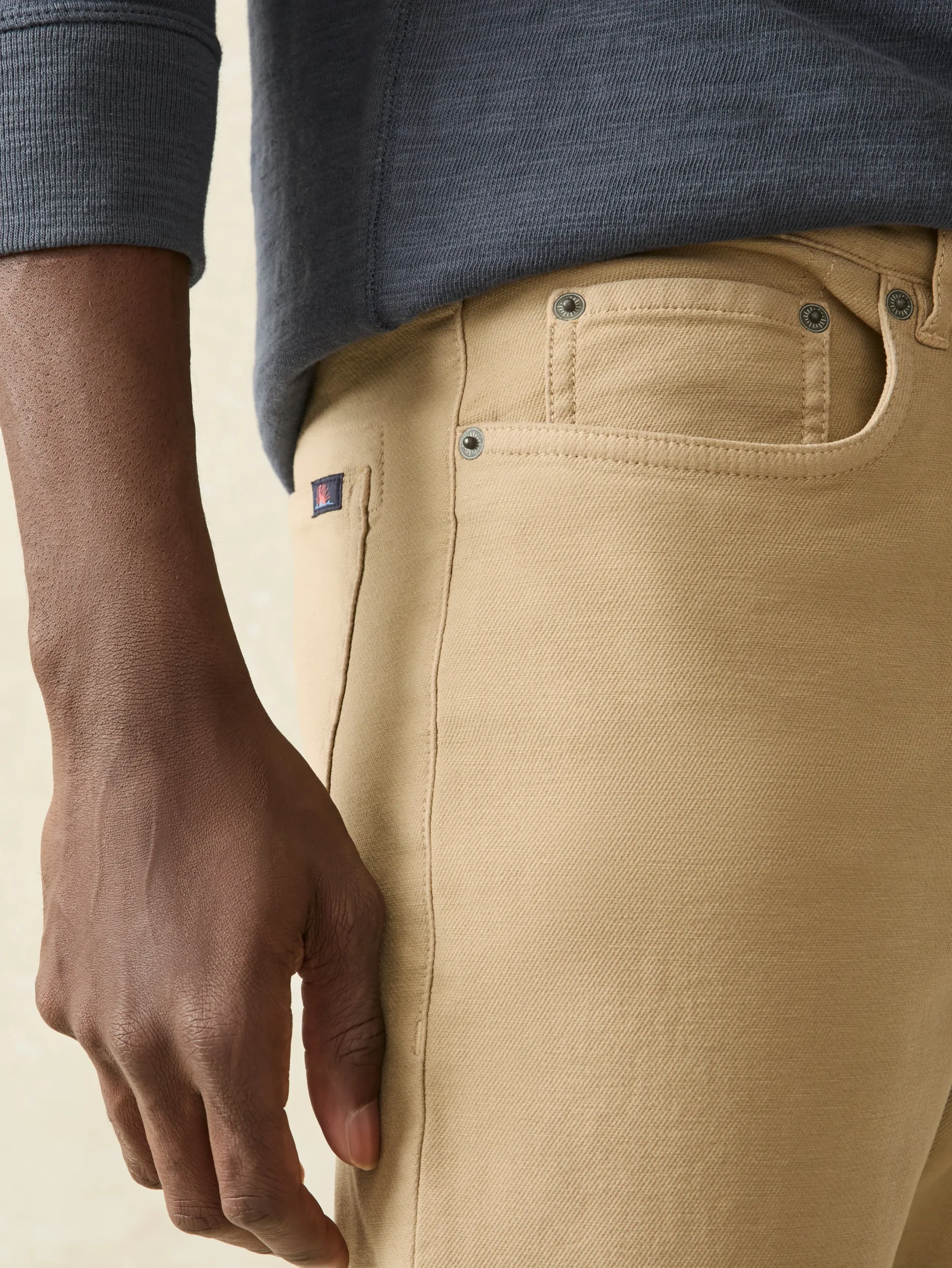 Faherty Brand Stretch Terry 5-Pocket Athletic Fit Pant -