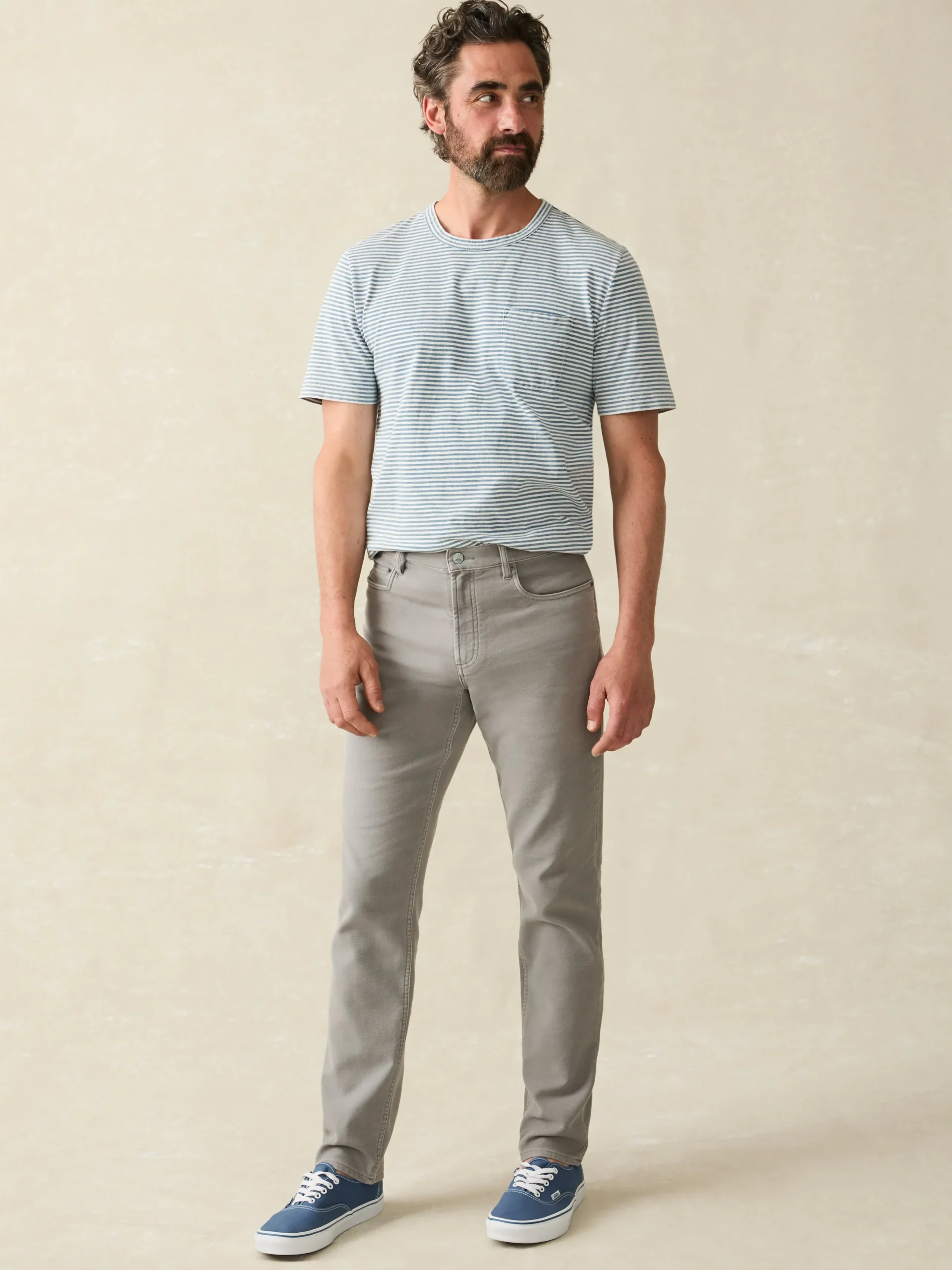 Faherty Brand Stretch Terry 5-Pocket Athletic Fit Pant -