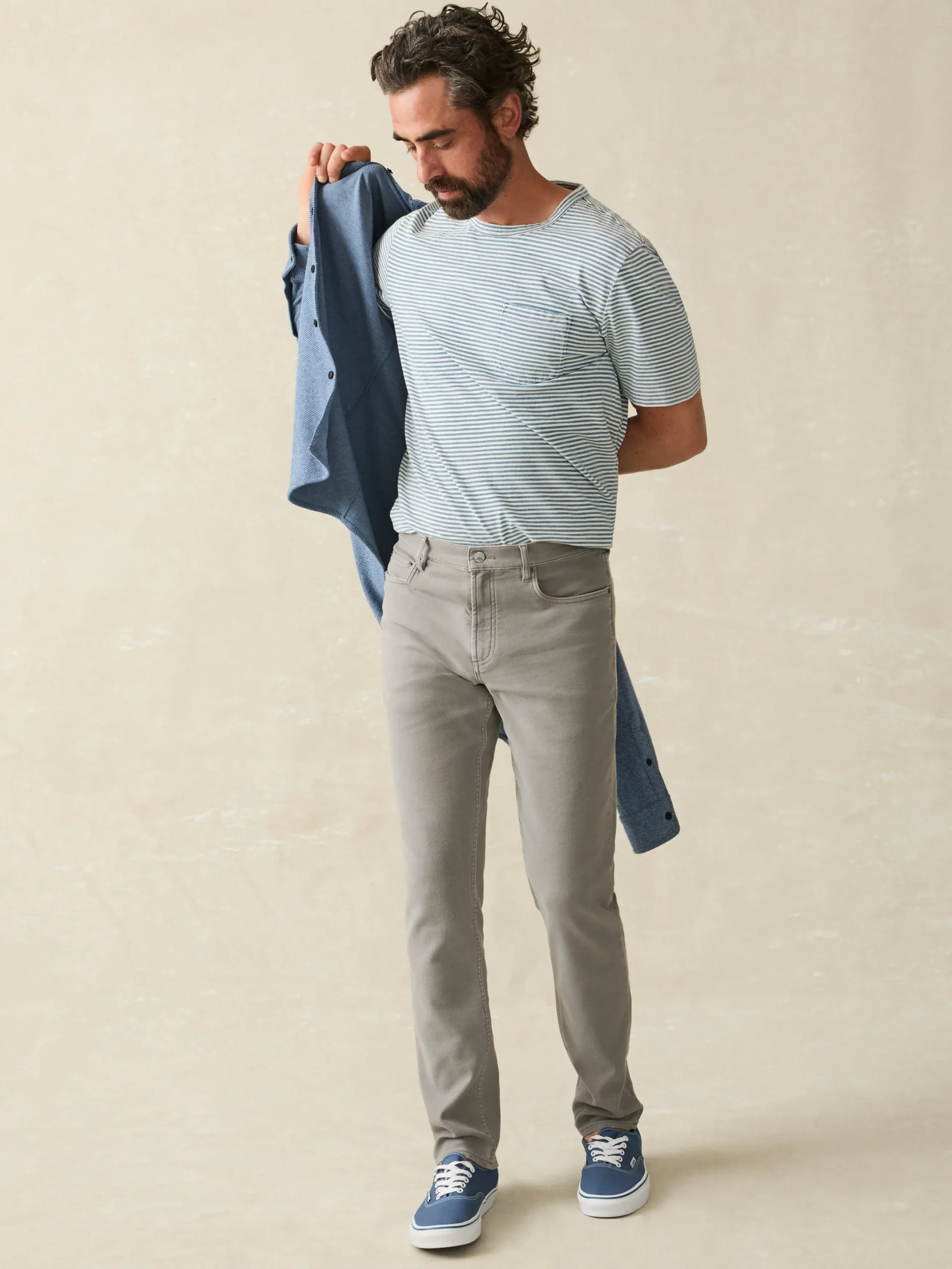 Faherty Brand Stretch Terry 5-Pocket Athletic Fit Pant -