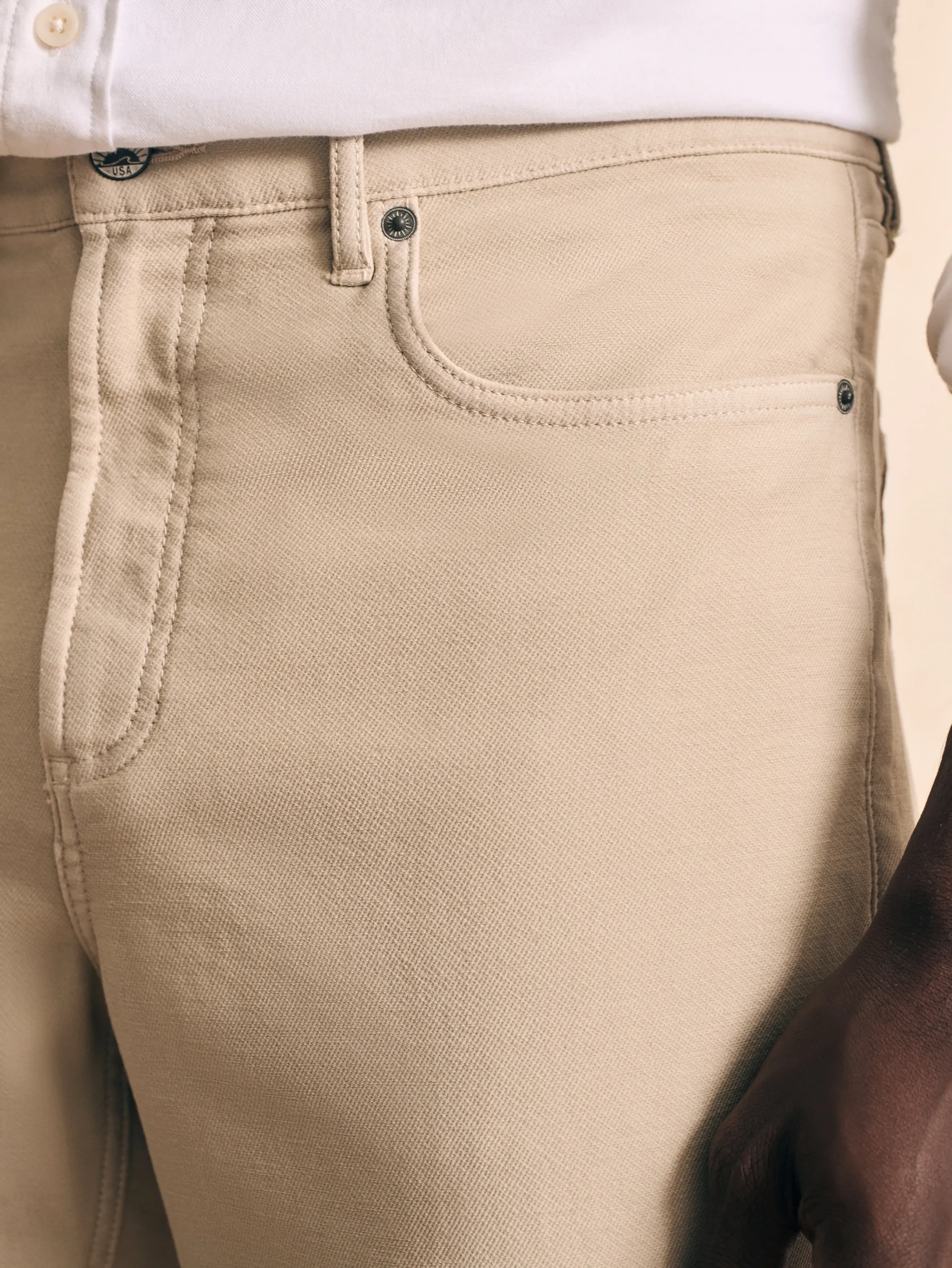 Faherty Brand Stretch Terry 5-Pocket Athletic Fit Pant -