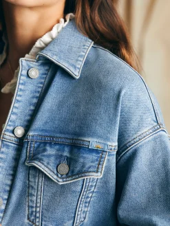 Women Faherty Brand Stretch Terry Trucker Jacket -