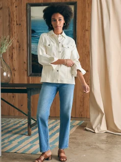 Women Faherty Brand Stretch Terry Trucker Jacket -