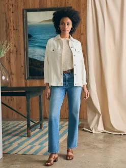 Women Faherty Brand Stretch Terry Trucker Jacket -