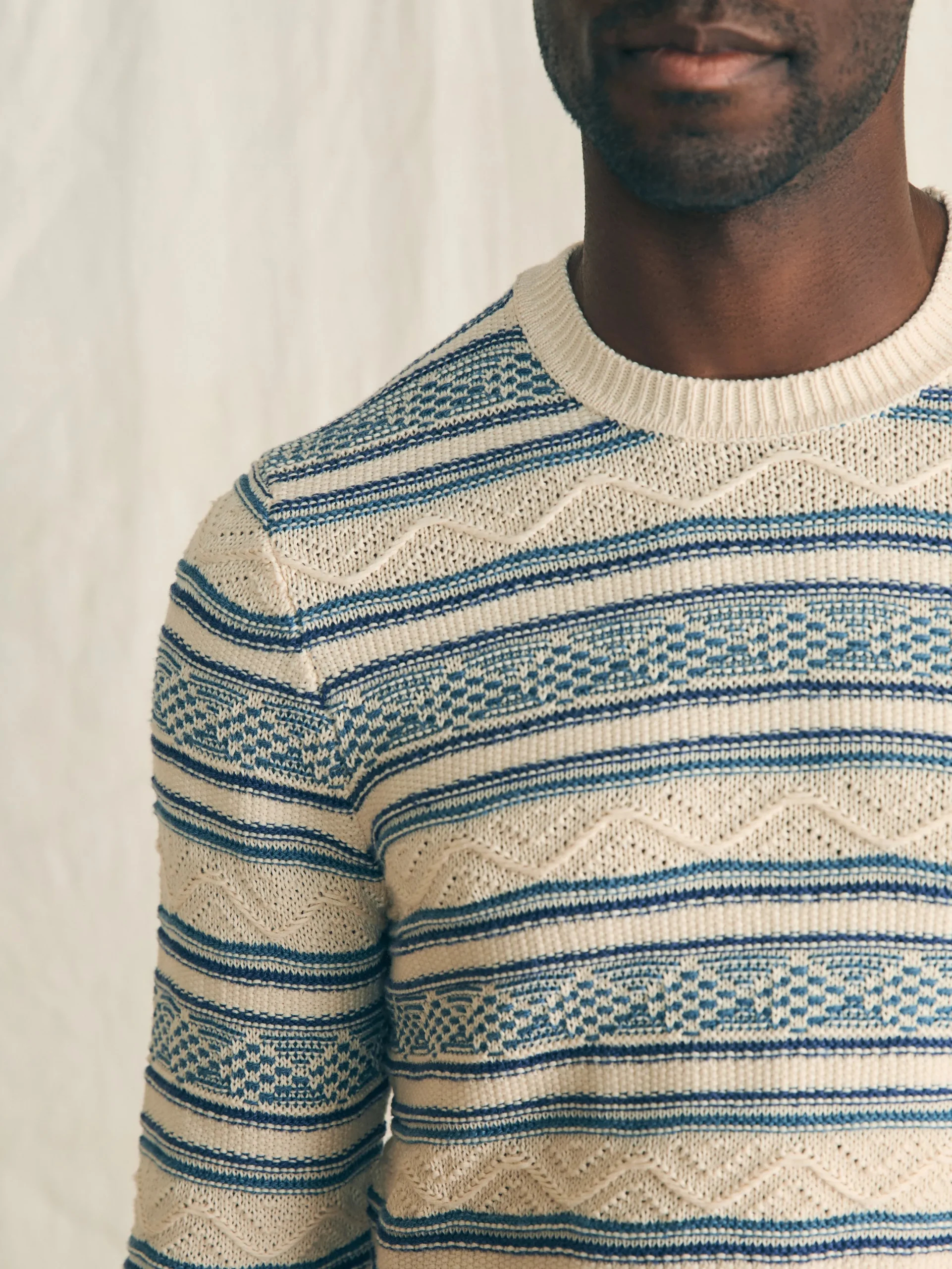 Faherty Brand Striped Crew Sweater -