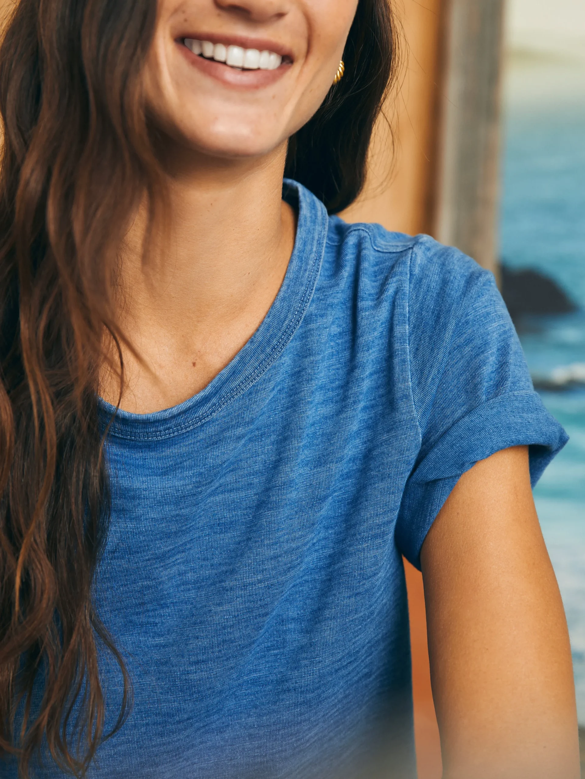 Women Faherty Brand Sunwashed Crew Tee -