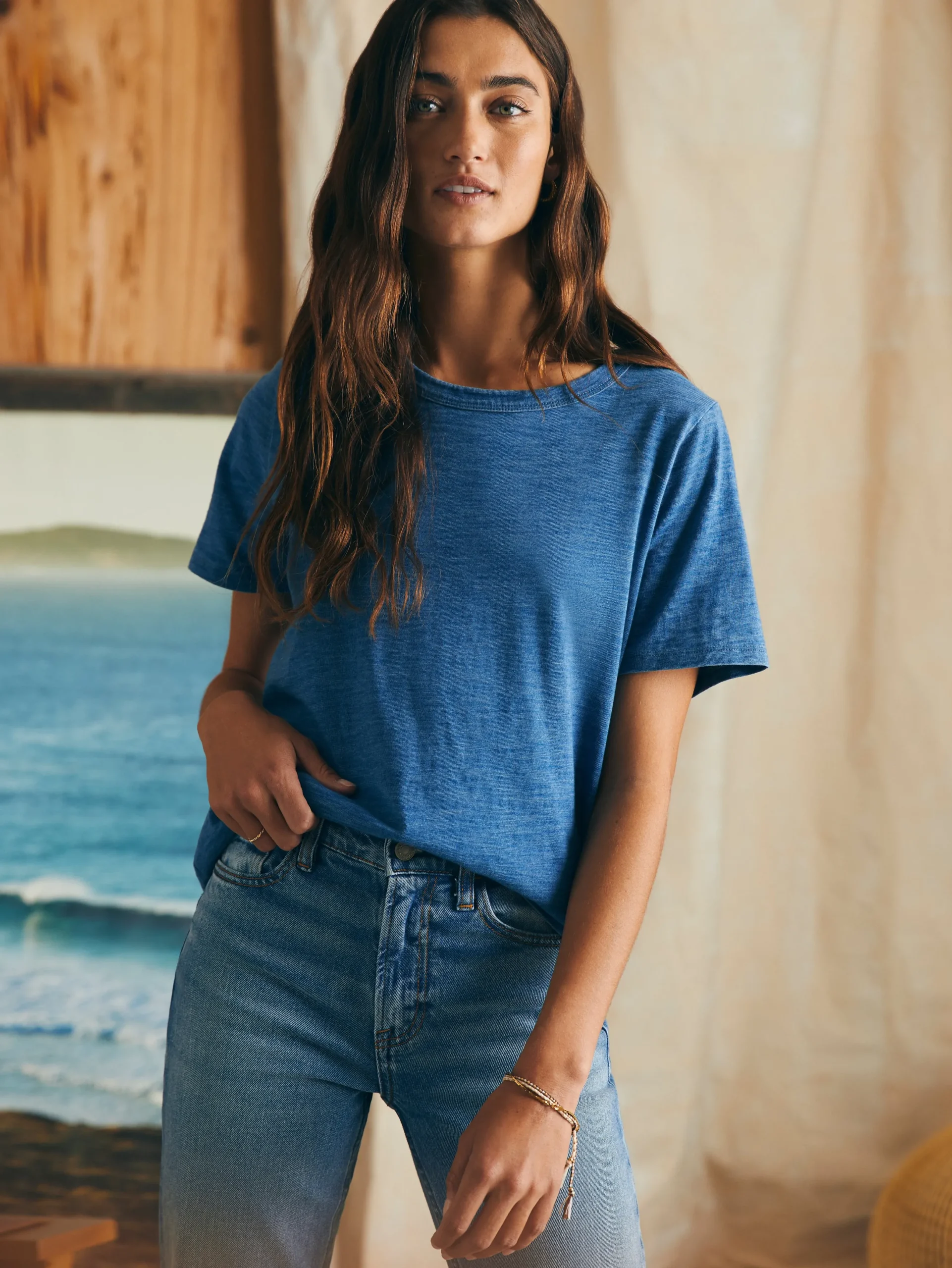 Women Faherty Brand Sunwashed Crew Tee -