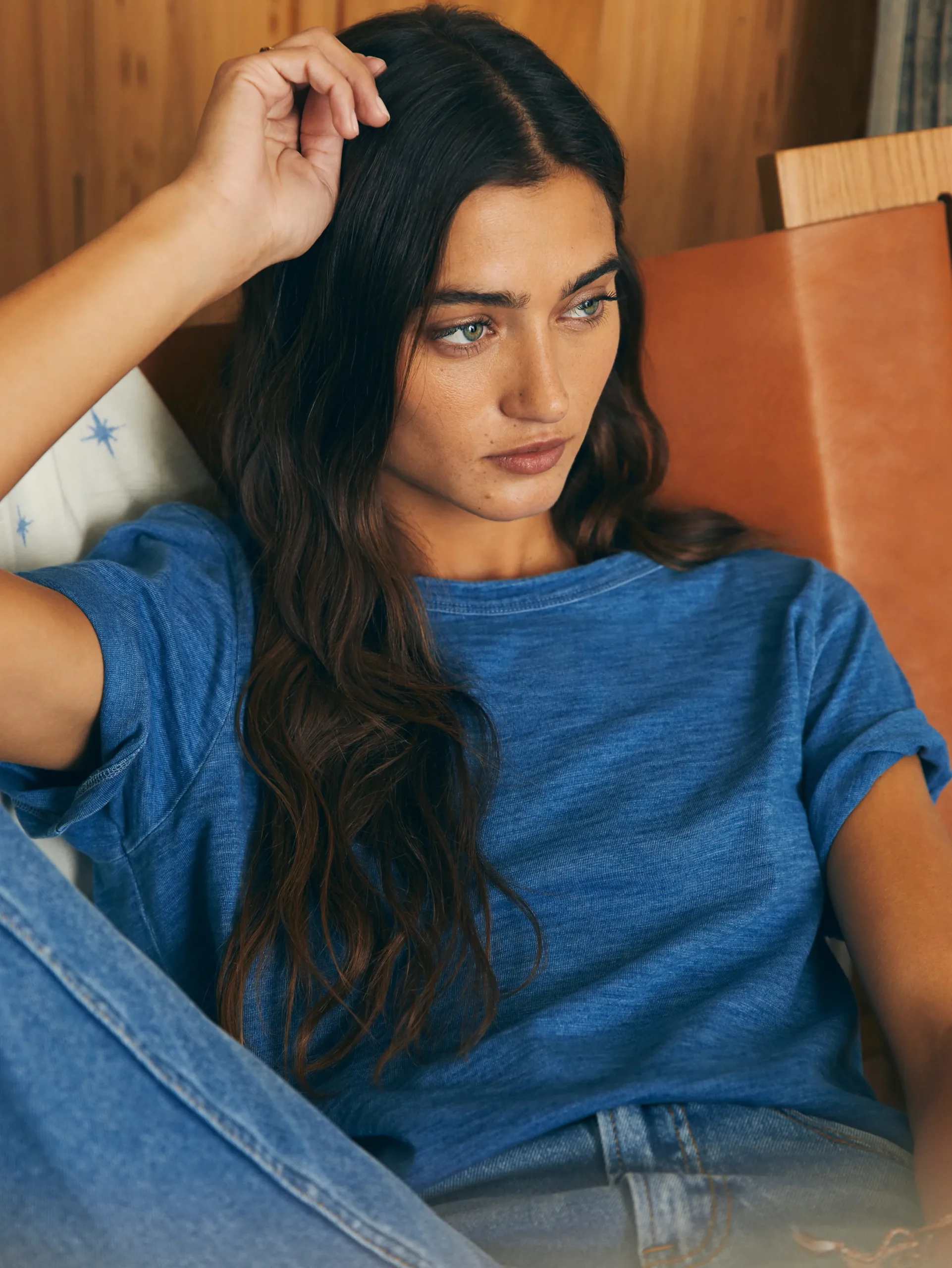Women Faherty Brand Sunwashed Crew Tee -