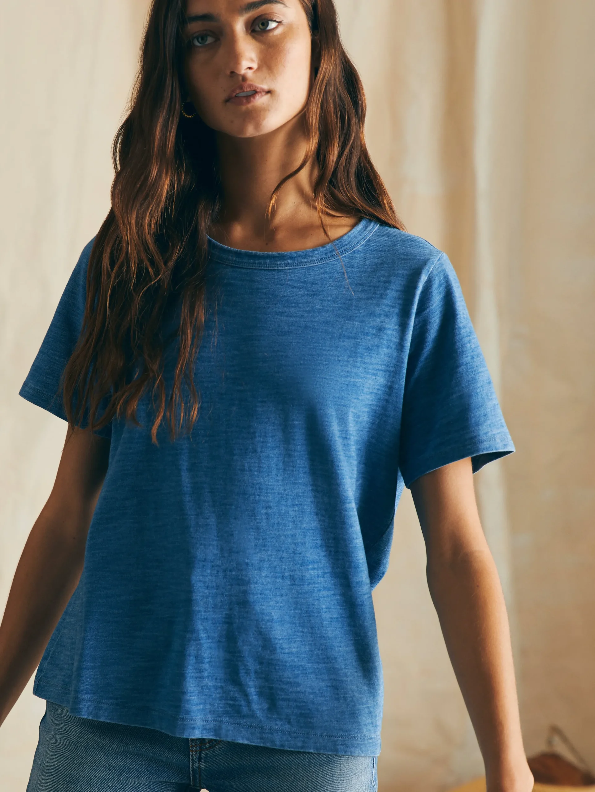 Women Faherty Brand Sunwashed Crew Tee -